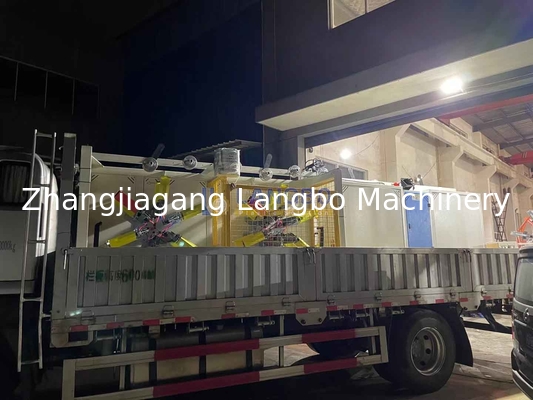 PE波付管押出機用パイプ巻取り機