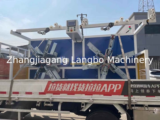 PE波付管押出機用パイプ巻取り機