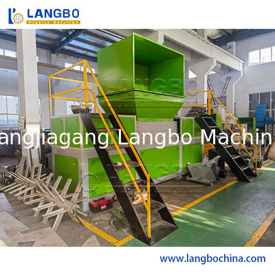 廃ペットボトル/HDPE/LDPE/PP/PEボトルフィルム、織布バッグ/フレークスクラップ破砕洗浄/スクイーズシュレッダー機