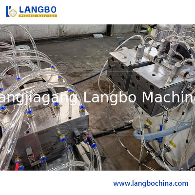 55/110 Conical Twin Screw Extruder PVC Profile Extrusion Line for 1180mm Cable Trunking with 22KW Motor Power