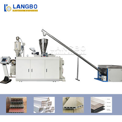 円錐対ねじ押出機37KWモーター力のセリウムの証明書ポリ塩化ビニールのプロフィールの放出ライン