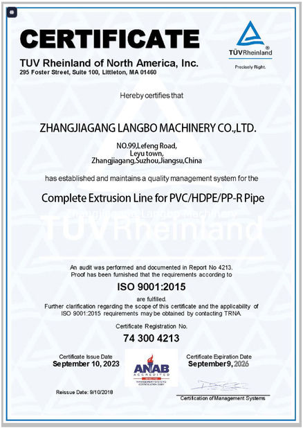 中国 Zhangjiagang Langbo Machinery Co. Ltd. 認証
